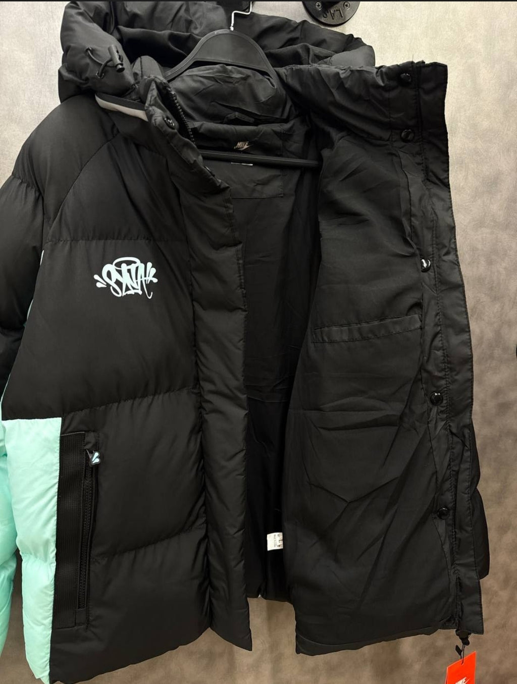 Syna World x Nike Puffer Jacket - Black and Teal