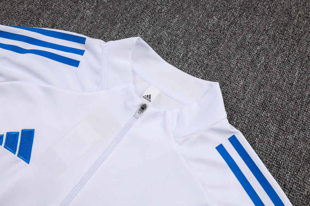 Real Madrid 25/26 Half-zip Tracksuit - White and Blue