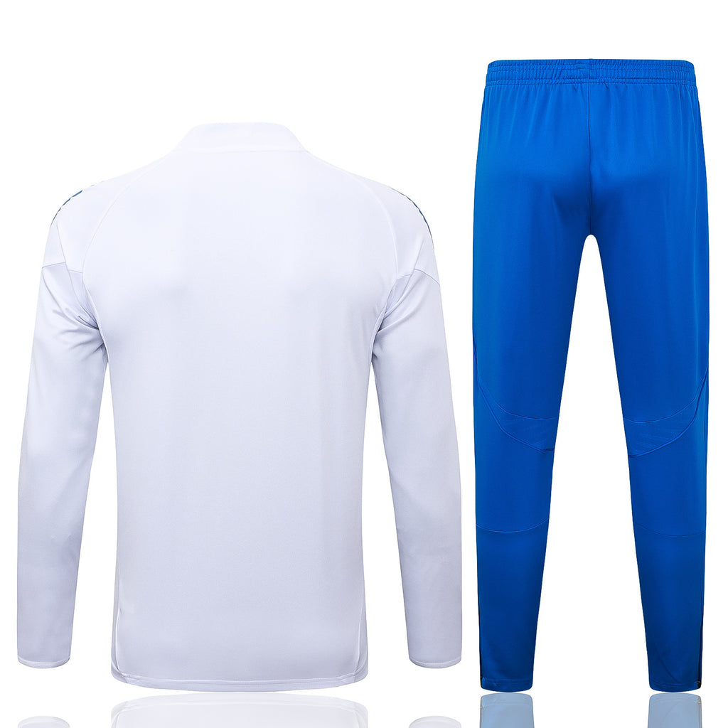 Real Madrid 25/26 Half-zip Tracksuit - White and Blue
