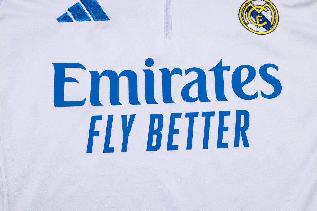 Real Madrid 25/26 Half-zip Tracksuit - White and Blue