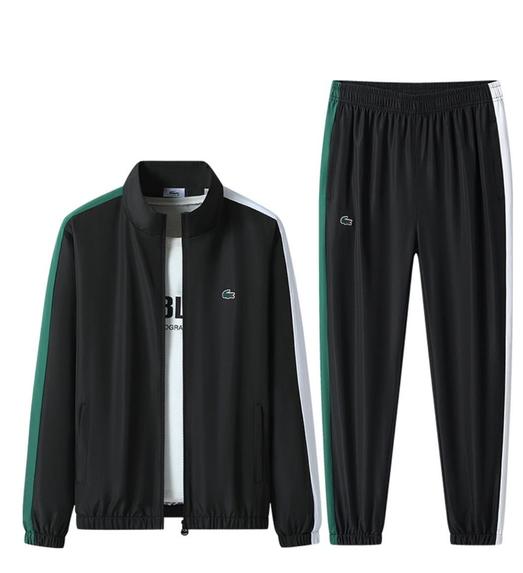 LACOSTE Block Stripe Tracksuit - Black