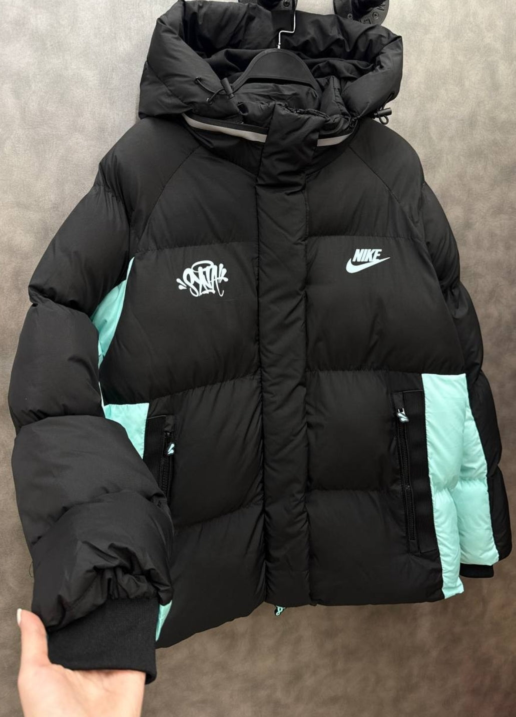 Syna World x Nike Puffer Jacket - Black and Teal