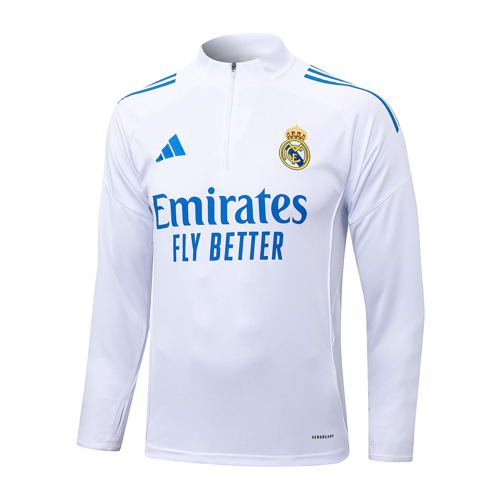 Real Madrid 25/26 Half-zip Tracksuit - White and Blue